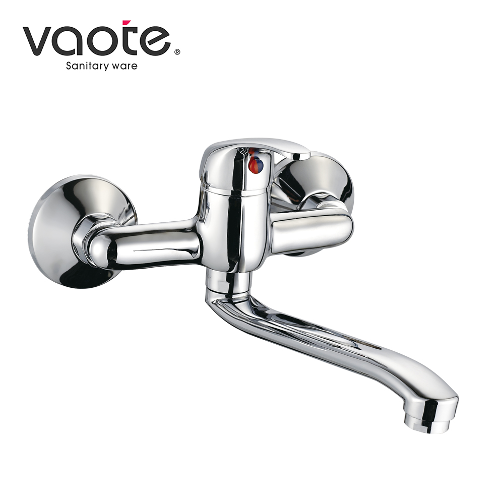 Factory direct brass single handle kitchen faucet wall mounted mixer